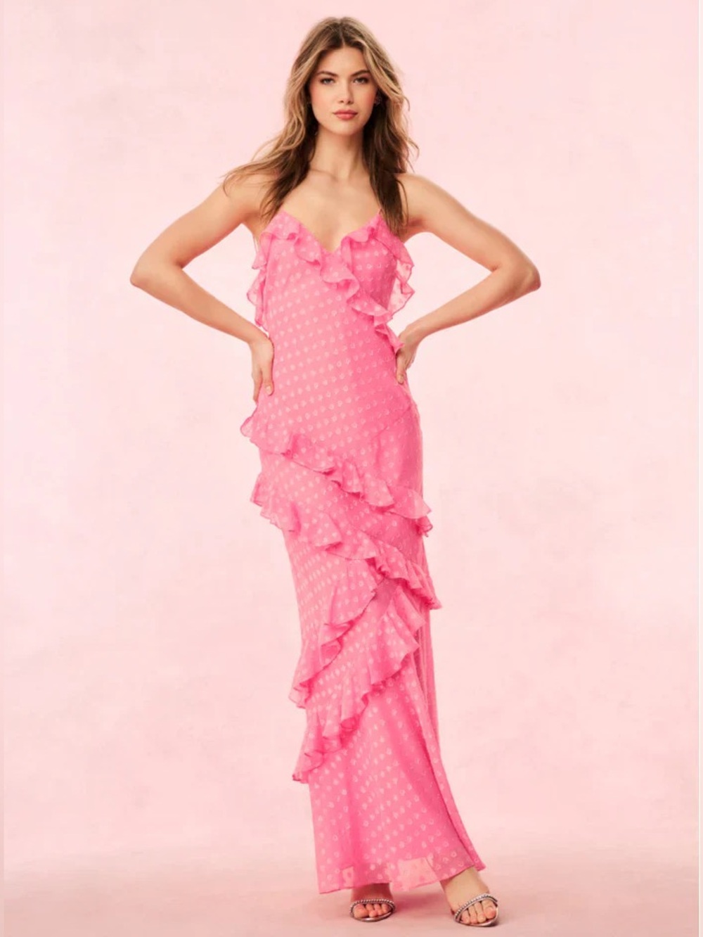LoveShackFancy Rialto Dress in Pink Carnation Hearts